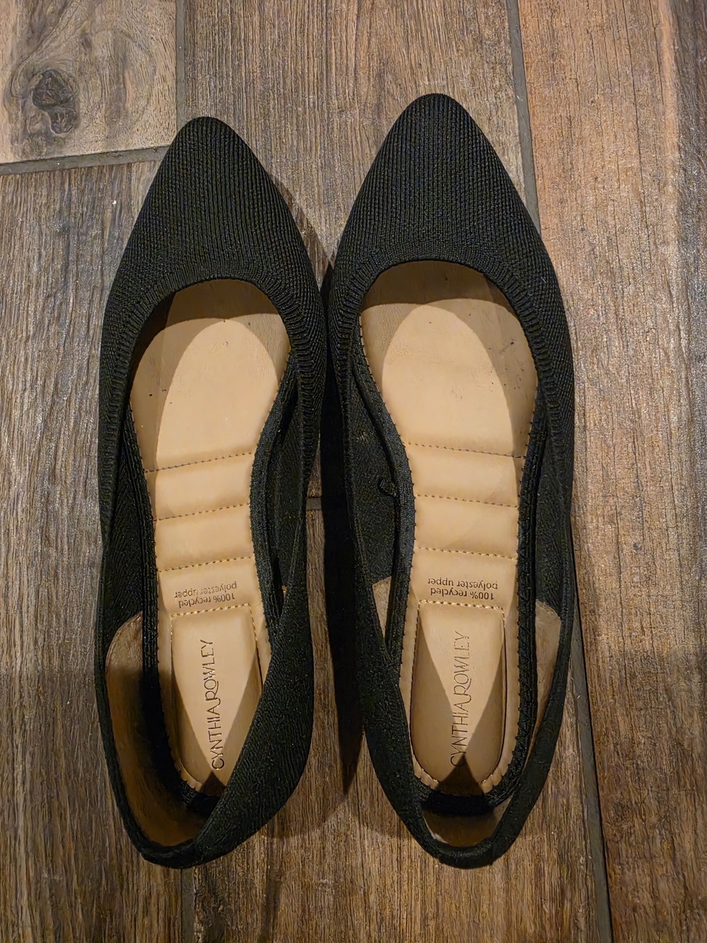 Cynthia Rowley Black Pointed Toe Knit Flats